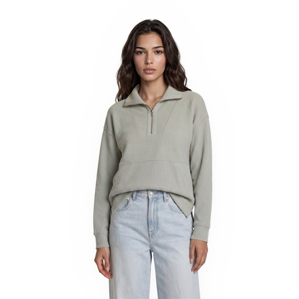 Haven Well Within Pullover Sweater Top Womens Size Medium Sage Green 100% Cotton